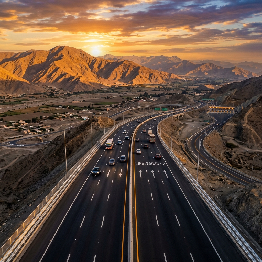 Carretera moderna en Perú